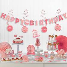 Start with an affordable room decorating kit giving you most of the essentials, browse decorations by color — pink, blue, and color neutral — or select your baby shower decorations one by one in our collections of banners, centerpieces. Pink Birthday Decorations Party Supplies Party City