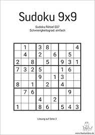Bei anspruchsvolleren rätseln kommt man. Einfache Sudoku Vorlagen Und Sudoku Regeln Raetseldino De