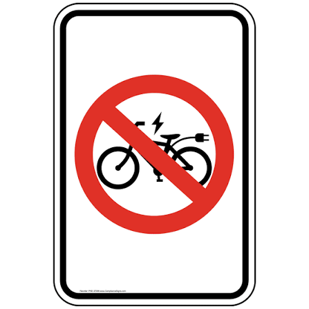 Vertical Sign - Traffic Control - [Graphic Only] E-Bikes Prohibited
