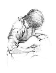 Black And White Anime Boy With Guitar Guitar Player Rock Music Art Work Pencil By Galleryinthegarden 14 00 Male Figure Drawing Music Drawings Pencil Drawings