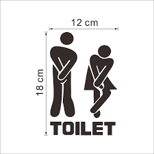 Creative Toilet Sign Wall Stickers For Washroom Wall Stickers Family Wall Stickers Home Wall Decor Stickers