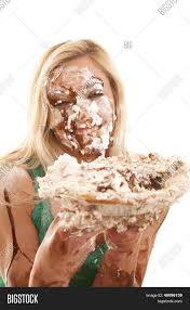 Maybe you would like to learn more about one of these? Woman Pie Messy Face Image Photo Free Trial Bigstock