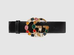 Cintura Gucci In Pelle Con Fibbia Doppia G Con Cristalliluxury Products Cintura Gucci Fibbia Gucci