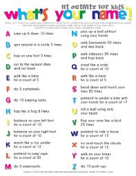 Spell Your Name Workout What S Your Name Fitness Activity Printable For Kids Physical Activities For Kids Kids Exercise Activities Spell Your Name Workout