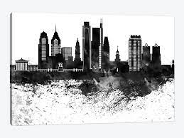 See more ideas about philadelphia skyline, philadelphia, skyline. Philadelphia Skyline Black White Drops Can Walldecoraddict Icanvas