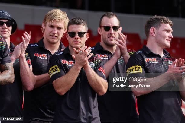 Lindsay Smith of the Panthers, Jack Cogger of the Panthers, Isaah Yeo...  News Photo - Getty Images