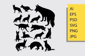Download German Shepherd Dog Silhouette Graphic By Cove703 Creative Fabrica In 2020 Dog Silhouette Animal Silhouette German Shepherd Dogs PSD Mockup Templates