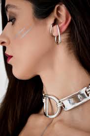 Oval Silver Wireframe Cuff Earring• Wrap Perforated Cuff• Modern Free Form  Fake Cuff Earring• Shiny Ear Cuff by Anangelshug• Birthday Gift