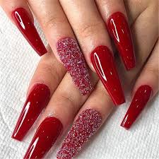 Take a few minutes to browse through the pictures and find out which one. 50 Trendy Winter Red Coffin Nail Designs For The Christmas And New Year Page 2 Of 50 Women Fashion Lifestyle Blog Shinecoco Com Red Christmas Nails Red Nail Art Designs Red Acrylic Nails