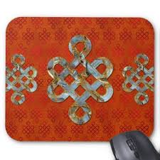 Decorative Marble And Gold Endless Knot Symbol Mouse Pad Good Gifts Special Unique Customize Style Mouse Pad Gold Marble Decor Gold Gifts