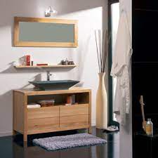 Les bois nordiques m'ont inspiré la dominante du style. Meuble Salle De Bains En Bois Massif Avec Vasque Simple A Prix Tout Doux