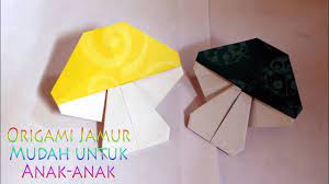 Origami merupakan seni melipat kertas yang berasal dari jepang. Cara Membuat Origami Jamur Mushroom Paper Origami Youtube