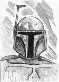 Boba Fett Star Wars Aceo Sketch Card By Jeff Ward Star Wars Painting Star Wars Drawings Star Wars Art Drawings