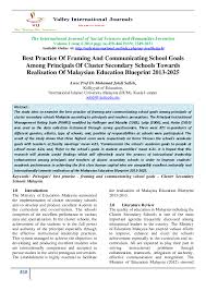 Tracey lyeonna lee yet pau. Pdf Best Practice Of Framing And Communicating School Goals Among Principals Of Cluster Secondary Schools Towards Realization Of Malaysian Education Blueprint 2013 2025 Ningning Maturan Corporal Academia Edu