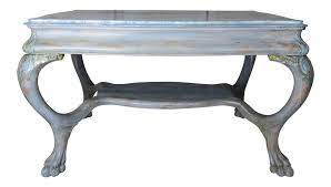 swedish painted lion paw foot table w drawers painted table lion paw table