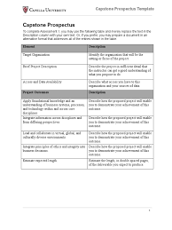 Designed and developed custome word templates (dotx files) to support calfire staff who maintain key materials used for firefighter training. Cf Capstone Prospectus Template Pdf