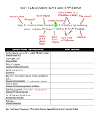 How To Cite A Chapter From A Book In Apa Format