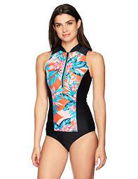 Women S Active Swimwear Sleeveless Zipper Front Rash Guard Active Swimwear Swimwear Rash Guard Women