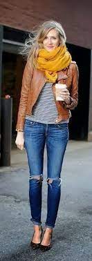 Layer Your Jacket Over A Big Turtleneck And Put A Maxi Scarf On Top For Maximum Warmth Or Just Go Wi Leather Jacket Outfits Fashion Brown Leather Jacket Outfit