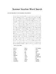 This is a fairly challenging word search for kids because words can be hidden forwards, backwards, and on the diagonal. Summer Vacation Word Search For Grades 4 Through 12 By Shirley Spalding