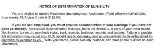 Pua is an entirely new system that pretty much every state has decided to administer as a new per section 590.1 of new york state labor law a person's eligibility for regular benefits and pua is. Notice Of Determination Of Eligibility Self Employed In Ny Homeunemployed Com