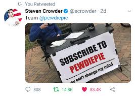 Critics are pouncing on steven crowder over a meltdown video of the conservative comedian backing out of a planned interview after a surprise guest was included. Steven Crowder Originator Of The Change My Mind Meme Is Doing His Part Pewdiepiesubmissions