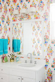 Cool teen bathroom ideas you can find here in this guide. Teenage Girls Bathroom Design With Flower Wallpaper Contemporary Bathroom
