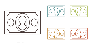 Money Bill Icon Outline Style Iconfu Artists have also been known to use images of money as symbols for critiques of the obsession with wealth that's so prevalent in society. money bill icon outline style iconfu