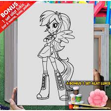 Rainbow dash is the best pony. Kanvas Gambar Rainbow Dash Manusia Pony 30x40 Cm Mel1151 Mewarnai Coloring Shopee Indonesia