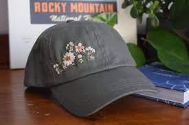 Wildflower Hand Embroidered Cotton Baseball Hat Embroidery Women S Hat Hiking Hat Dad Hat Snapback Gift Baseball Cap Hat Embroidery Outfits With Hats Baseball Hat Embroidery