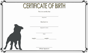 Dog Birth Certificate Template Free Fresh Dog Birth Certificate Template Editable 9 Designs Free Dog Birth Birth Certificate Template Birth Certificate