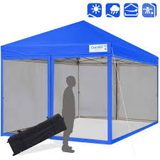 As mentioned above, 10 x 10 canopy frames are made from steel, aluminum or some combination of the two. Quictent 10x10 Ez Pop Up Canopy Tent With Mosquito Netting Screen House Room Tent Mesh Walls Waterproof Royal Blue Walmart Com Walmart Com