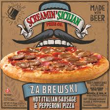 Screamin Sicilian Za Brewski Hot Italian Sausage Pepperoni Pizza Hot Italian Sausage Bbq Recipes Meatball Recipes