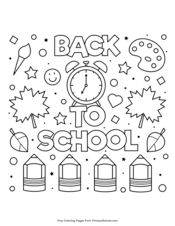 Summer coloring pages (12 sheet pdf book). Back To School Coloring Pages Free Printable Pdf From Primarygames