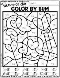 Color by number for kids: Valentine S Day Color By Number 1 10 11 19 And Color By Sum Up To 10