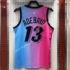 City Edition 2020 2021 Miami Heat Pink Blue 13 Nba Jersey 311 Miami Heat