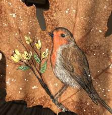 kus birds yaprak leaf wildlife art art painting