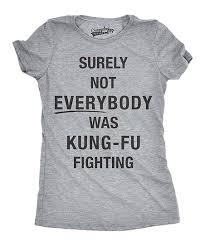 Crazy Dog Heather Gray Kung Fu Fighting Fitted Tee Women