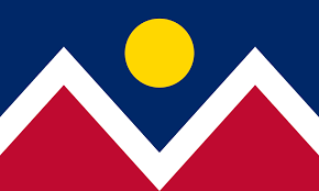 Colorado's flag has three equally sized stripes with a large c in the center; File Flag Of Denver Colorado Svg Wikipedia