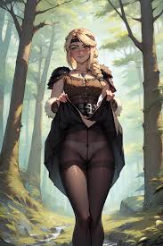 Lifts Her Skirt, Shows Panties Under Pantyhose, Astrid Hofferson From How  To Train Your Dragon AI