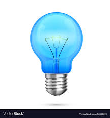 Lamp Idea Icon Object Blue Light Royalty Free Vector Image
