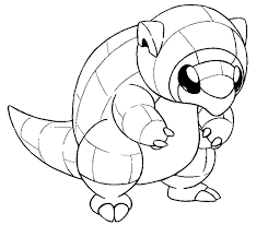 Marowak coloring pages for kids online. Coloring Page Pokemon Alola Forms Alolan Sandshrew 2