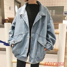 Womens Bf Style Stonewashing Loose Fit Casual Denim Coat Oversize Jeans Jacket Oversized Denim Jacket Jean Jacket Outfits Oversized Jean Jacket