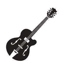 Vintage Guitar Silhouette Client Self Guitar Illustration Silhouette Illustration Diy Prints