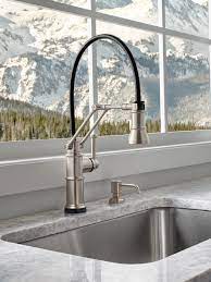 Pullout faucets, which are ideal for rinsing dishes and spraying brizo's update on the pullout faucet features a spray wand that can be docked and undocked for. Artesso Single Handle Articulating Kitchen Faucet With Smarttouch Technology