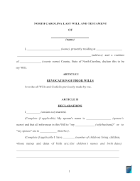 It leaves a record of how you want your property to be distributed after your death. Fillable North Carolina Last Will And Testament Form Free Formspal