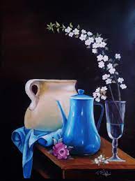 رسم طبيعة صامتة للفنان رزق السيد jazz art painting basic drawing