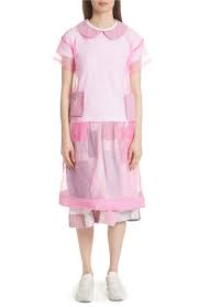 Gingham Checked Trim Adds A Touch Of Country Sweetness To A Gauzy Pink Organza Shift Styled With A Demu Shift Dress Tricot Comme Des Garcons Nordstrom Dresses