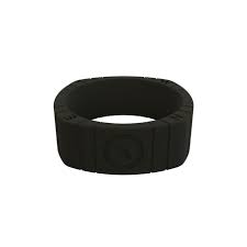 Compass Silicone Ring Black Size 10 Qalo Rings