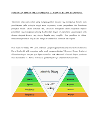 Perkataan 'baharu' diterjemahkan daripada perkataan 'new'. Perbezaan Bloom Taksonomi Studocu